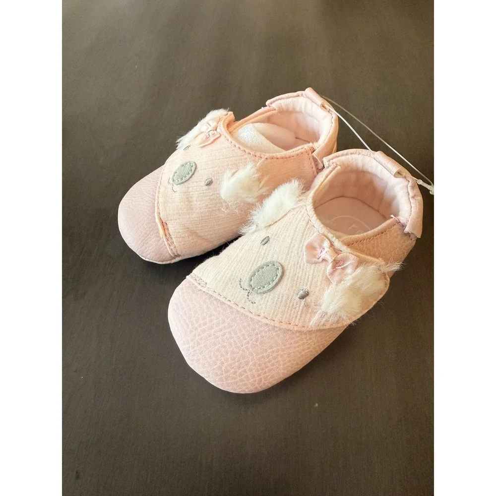 Robeez Shoes Girls Size 3 Pink Kato Koala Mary Jane Crib Slip Resistant 6-12M